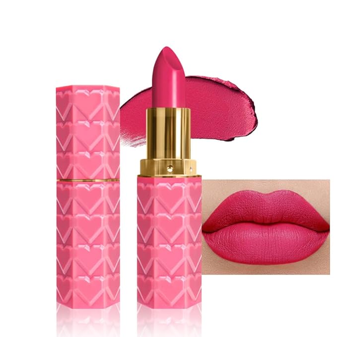 evpct 1Pcs Pink Lipstick, Silky Velvet Matte Lipstick Pack Sets for Women, Long Lasting Smudge Proof Lipstick Lip Stain Makeup Kit matte lipstick 24 hours original P05