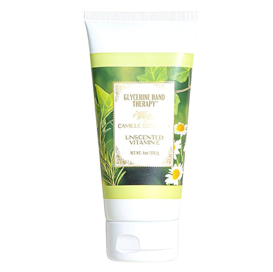 Camille Beckman Glycerine Hand Therapy Cream, Vitamin E Unscented, 6 Ounce