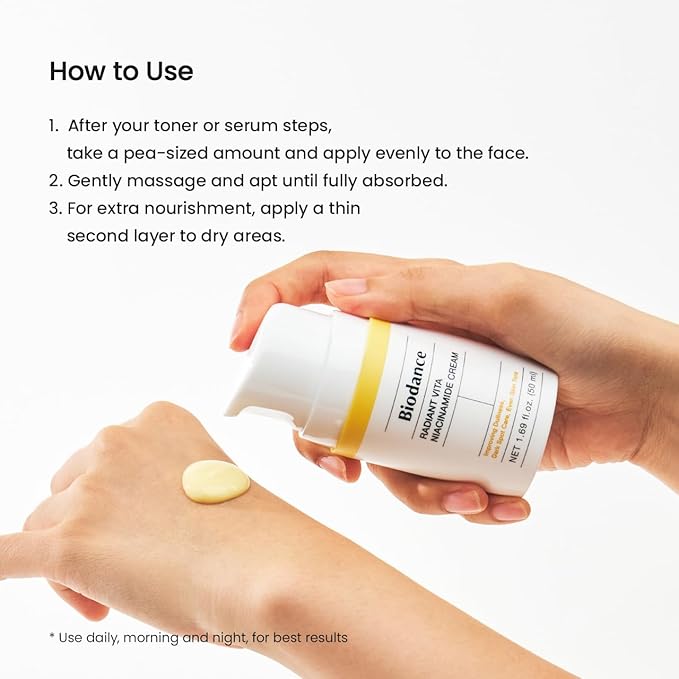 BIODANCE Radiant Vita Niacinamide Cream, Brightening, Dark Spot Correcting Facial Moisturizer, Korean Skincare | 1.69 fl.oz, 50ml