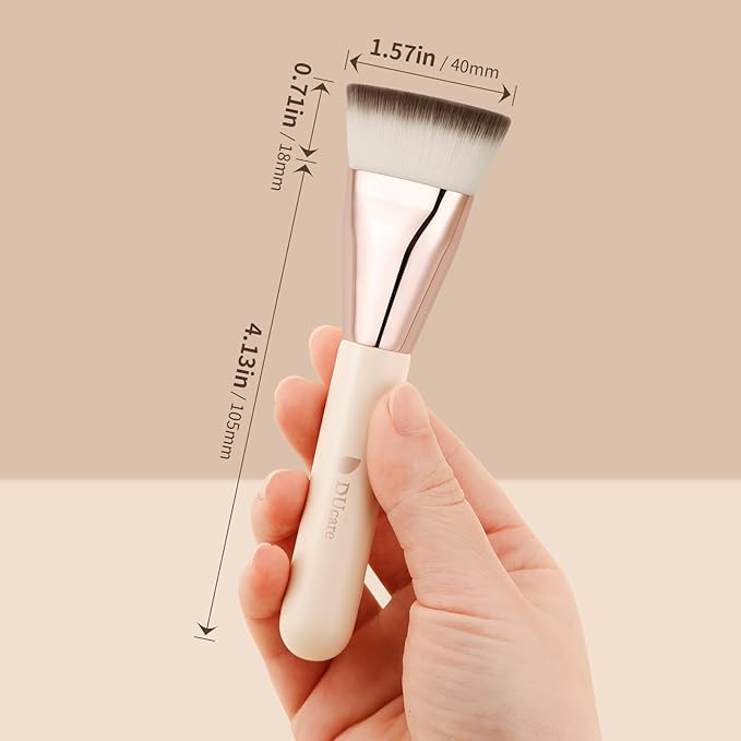 DUcare Foundation Brush for Liquid Makeup, Flat Top Professional Kabuki Brush Buffing Blending Mineral Powder Large Makeup Face Brush