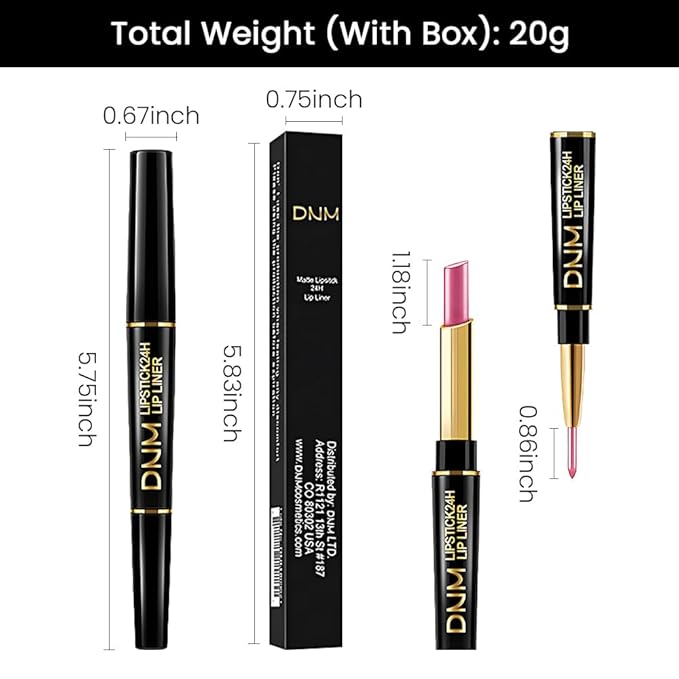 Kaely 2-in-1 Rose Pink Metallic Shine Shimmer Lip Liner & Lipstick Combo Set Kit for Women, Lightweight Hydrating Formula High Impact Full Coverage Lipstick and Lip Liner Makeup Stains Gloss 21