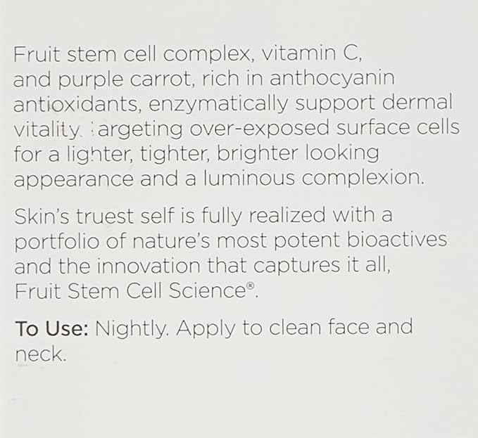 Andalou Naturals Purple Carrot + Vitamin C Luminous Skin Night Cream - Hydrating Face Moisturizer - With Fruit Stem Cell Complex for Radiant Skin - 1.7 fl oz