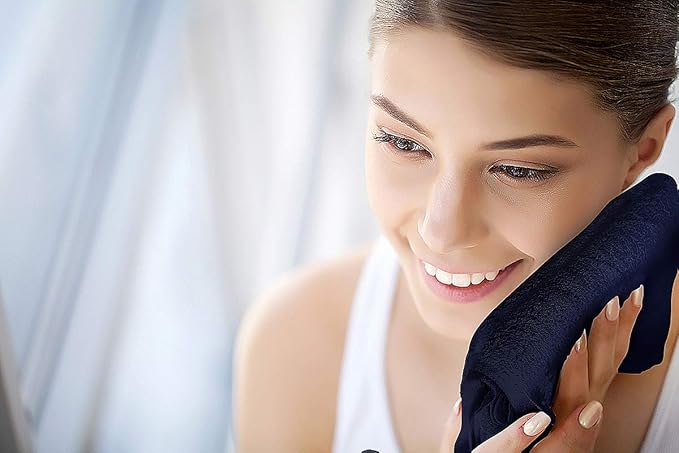 Softolle 100% Cotton Washcloths 24 Pack (12x12 Inches) Soft, Highly Absorbent Washcloth, Face Towels, Wash Cloths for Face, Ring Spun, Bulk Pack (Navy Blue)