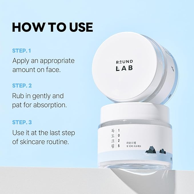 ROUND LAB 1025 Dokdo Cream | Facial Cream, Soothing, Moisturizing Cream (2.71fl.oz) (International Ver.)