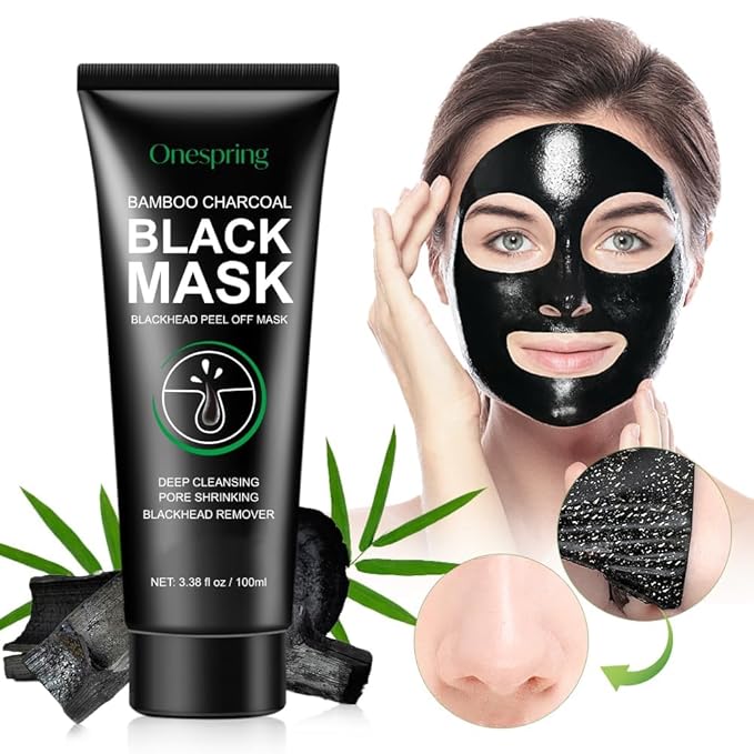 Blackhead Remover Mask, Purifying Charcoal Face Mask for Deep Cleansing Blackheads, Dirt, Pores, Excess Oil, Peel Off Black Mask for Men and Women (3.38 fl. oz)