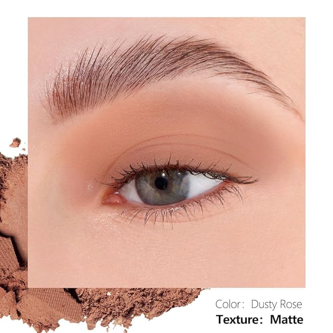 Matte Eyeshadow – Soft Muted Rose with Brown Tones, Natural Look, Easy to Blend, Magnetic Pan for Custom Palette Easy to Apply and Remove (Dusty Rose)