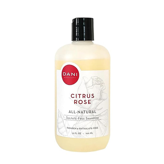 DANI Naturals Shampoo - Citrus Rose Scent is a sulfate-free, vegan, and organic shampoo that deeply moisturizes and nourishes all hair types, including color-treated hair