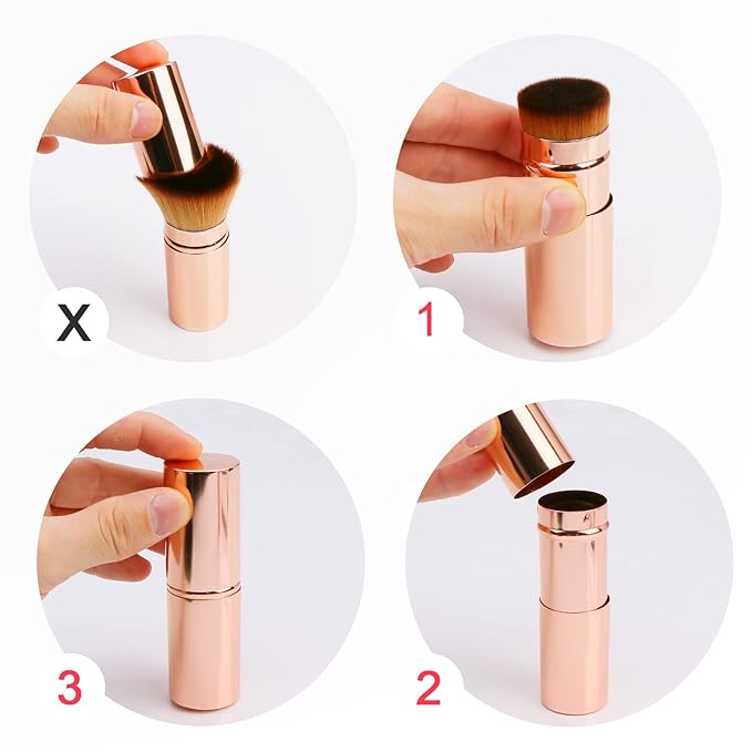 UNIMEIX Makeup Brush Sunscreen Applicator Retractable Kabuki Blush Brush Foundation Brush for Liquid Makeup, Bronzer, Cream or Powder