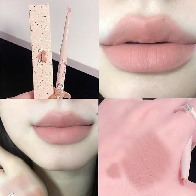 5 Colors Lip Liner Pen Set, 5pcs Nude Pink Lipstick Set, Longwear Waterproof Creamy Matte Finish Lip Pencil for Defines Perfect Lip Shape