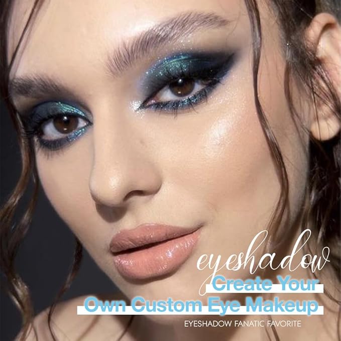 Matte Blue Shimmer Eye Shadow Palette Makeup,Eyeshadow Long Lasting Waterproof Cruelty-Free, 9 Blendable Shades in Smooth Matte and Shimmer Finishes with Gorgeous Pearls for Woman