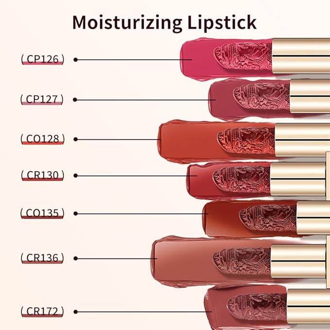 Catkin Moist Lipstick Hydrating High Impact Color Infused with Vitamin E and Avocado Oil Smooth Soft Texture Long Lasting Rose Glow Finish 136