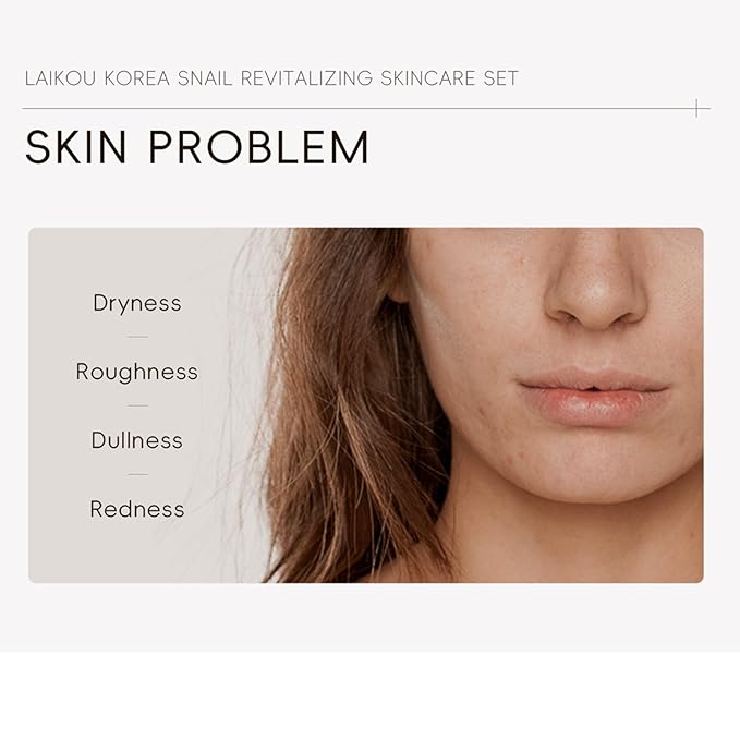 Korean Snail Essence Skin Care Kit,Skincare Gifts for Women,Include Gentle Cleanser,Toner,Eye Cream,Serum,Cream,Long-Lasting Moisturizing & Nourishing,Minimizes the Look of Wrinkles