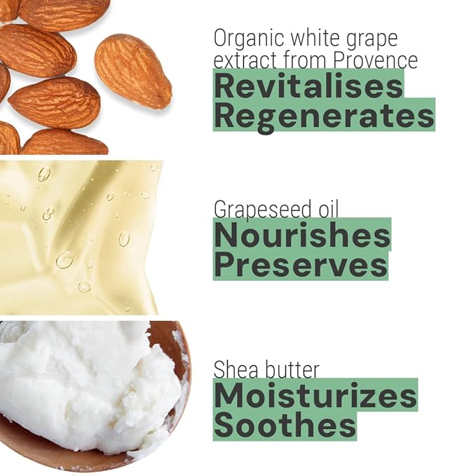 Panier des Sens - Small Hand Cream for Dry Cracked Hands β Grape Mini Hand Lotion for Dry Skin - With Shea Butter and Grape Seed Oil - Hand Care 97% Natural Ingredients - Travel Size 1 floz