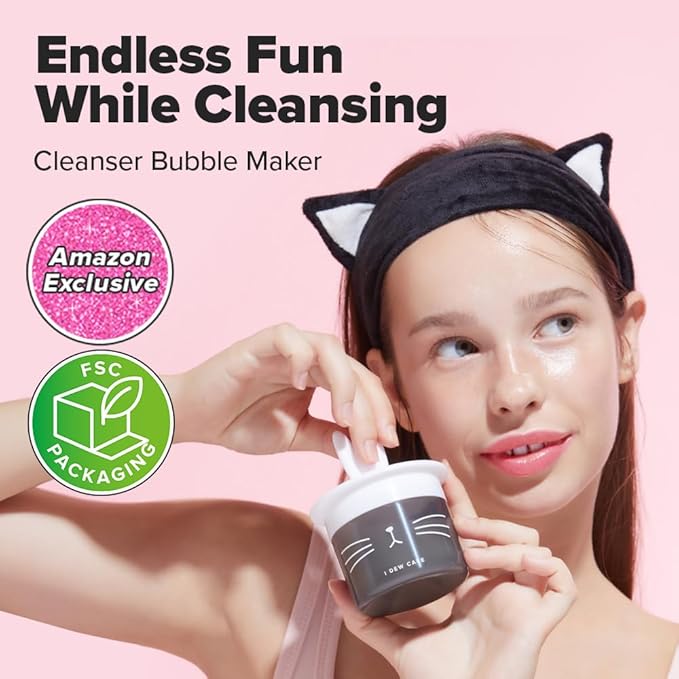 I DEW CARE Bubble Foam Maker - Cat-ppuccino Bubble Foam Maker | Facial Cleansing, Gifts for Women and Girls