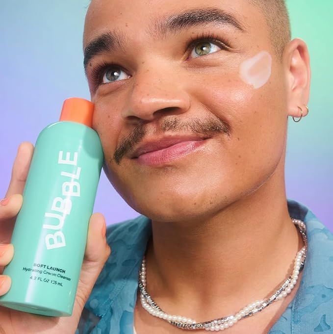 Bubble Skincare Soft Launch Cream Cleanser - Hydrating Facial Cleanser for Dry Skin - Foaming Face Wash Enriched with Avocado Oil to Soothe + Nourish Without Stripping Essential Moisture (50ml)