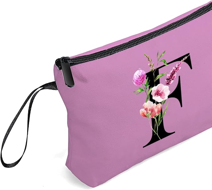 Birthday Thank You Appreciation Monogrammed Gifts for Mom Aunt Teacher Sister Friend Coworkers Bride Bridesmaid Makeup Cosmetic Bag with Mirror Mothers Day Christmas Graduation F