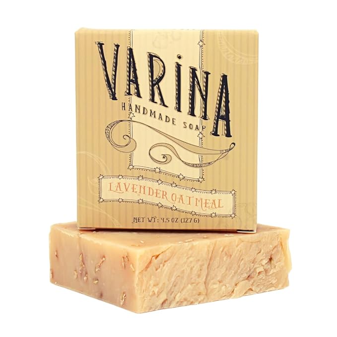 Organic Lavender Oatmeal Bar Soap - Gentle Cleansing for Sensitive Skin, Herbal - 3 Pack