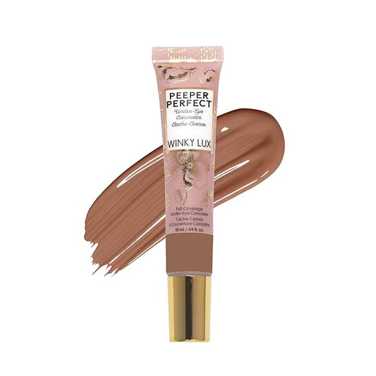 Winky Lux Peeper Perfect Under Eye Concealer, Makeup & Brightener, Full Coverage Concealer for Dark Circles, Color Corrector & Eye Primer, Collagen & Hyaluronic Acid (Deep)