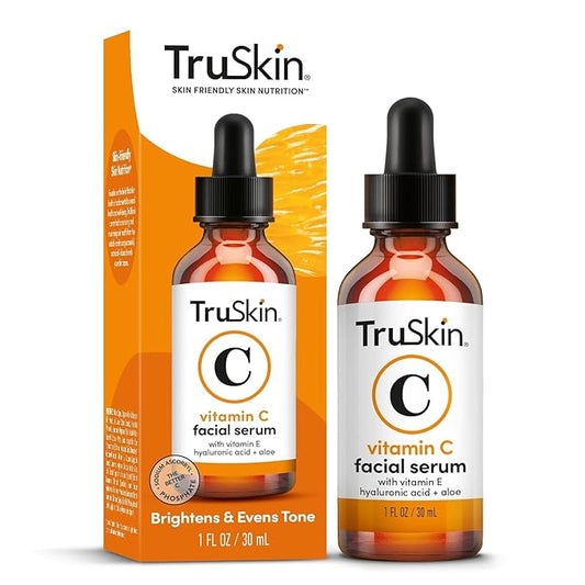 TruSkin Vitamin C Serum For Face โ Anti Aging Face Serum with Vitamin C, Hyaluronic Acid, Vitamin E โ Brightening Formula โ Improve Appearance of Dark Spots, Tone, Fine Lines & Wrinkles, 1 Fl Oz