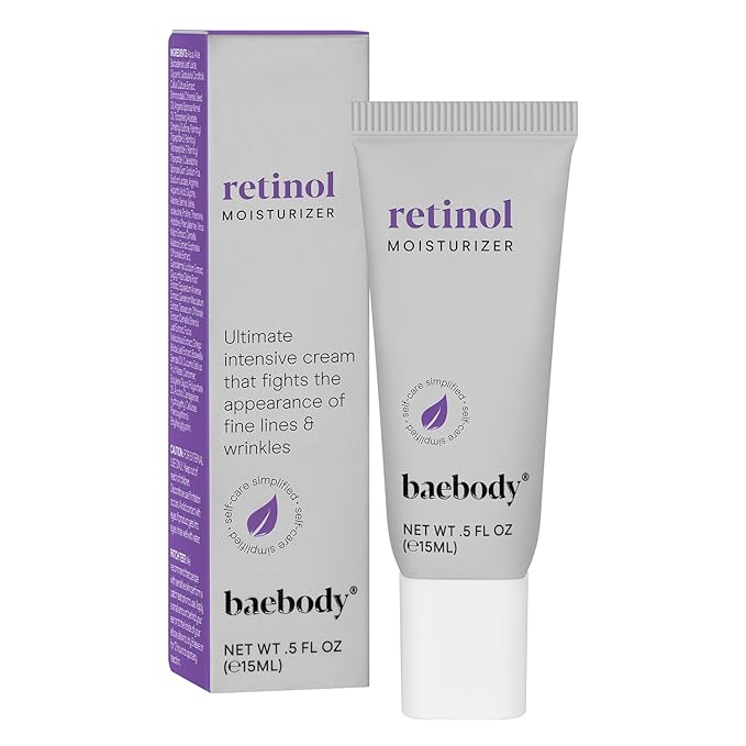Baebody Made in USA Retinol Cream for Face - Anti Aging Face Cream for Fine Lines and Wrinkles - With Jojoba Oil & Vitamin E - Beauty Gifts for Women, Travel Size (15 ml/0.5 fl oz)