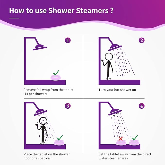 40 PCS Shower Steamers Aromatherapy for Women or Men, 10 Scent Shower Bomb Organic with Natural Essential Oil Relaxation, White Elephant Gifts Birthday Christmas Stocking Stuffers for Her Him