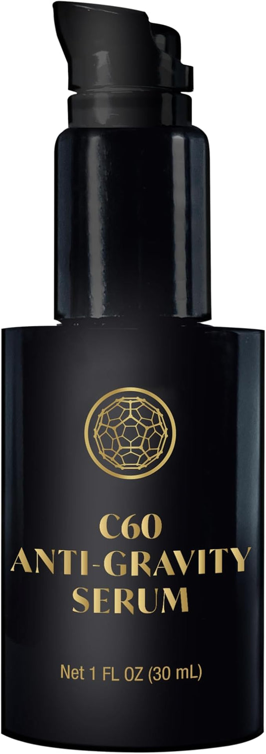 C60 Skincare - Age-Defying Antioxidant Protection - Reduce Wrinkles, Heal Skin, Non-Greasy - Face, Body, Bug Bites, Scarring - Organic Avocado Oil, 99.99% Pure (Regular, C60 Anti-Gravity Serum)
