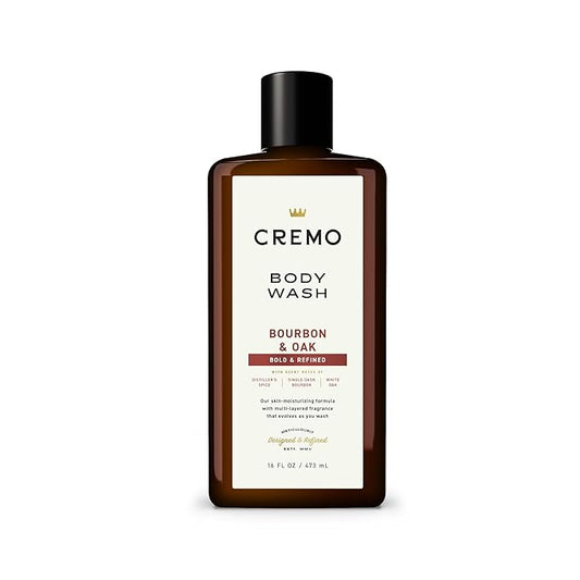 Cremo Body Wash Men, A Sophisticated Blend of Distillers Spice, Fine Bourbon and White Oak, 16 Fl Oz