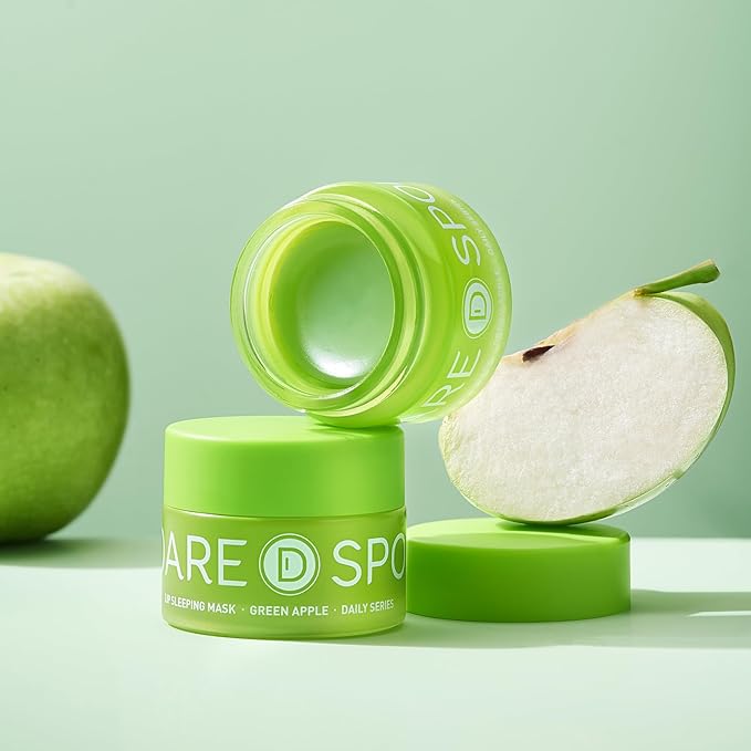 Sleeping Lip Mask Green Apple - Repair for Dry Cracked Lips, Infused with Vitamin C and Shea Butter, Lip Mask Nourish and Revitalize Overnight, Wake to Softer, Smoother, Glow Lip - 0.42 Fl Oz