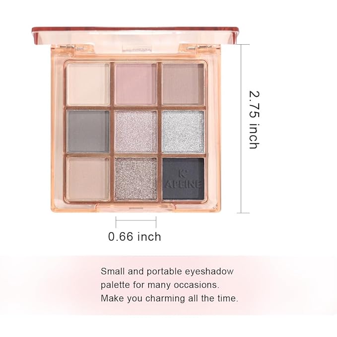 9 Color Eyeshadow Palette Makeup, Neutral Nude Matte Eye shadow & Shimmer Eyeshadow,Long Lasting Waterproof Eye shadow Makeup Palette for Women 03#