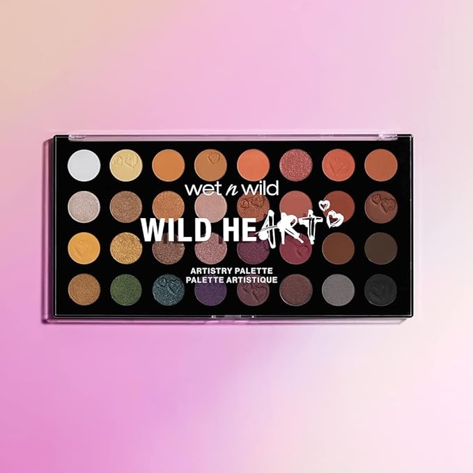 wet n wild Artistry Eyeshadow Makeup 32 Pan Palette, Highly-Pigmented Matte, Shimmer, Metallic Finishes, Long Lasting Builadble & Blendable Formula Cruelty Free & Vegan - Wild Heart