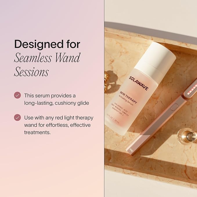 Microcurrent and Red Light Therapy Actvating Serum | For Skincare Wands 3-Pack with 2 Refills | Enhance Facial Skincare Wand Results by Solawave
