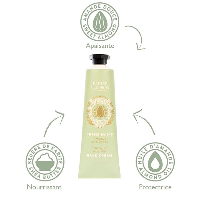 Panier des Sens - Mini Hand Cream Set - Birthday, Gifts for Women - Almond, Honey, Grape Natural Hand Cream - Gift Ideas Made in France - 97% Natural - Hand Lotion Travel Size 3x1 Floz