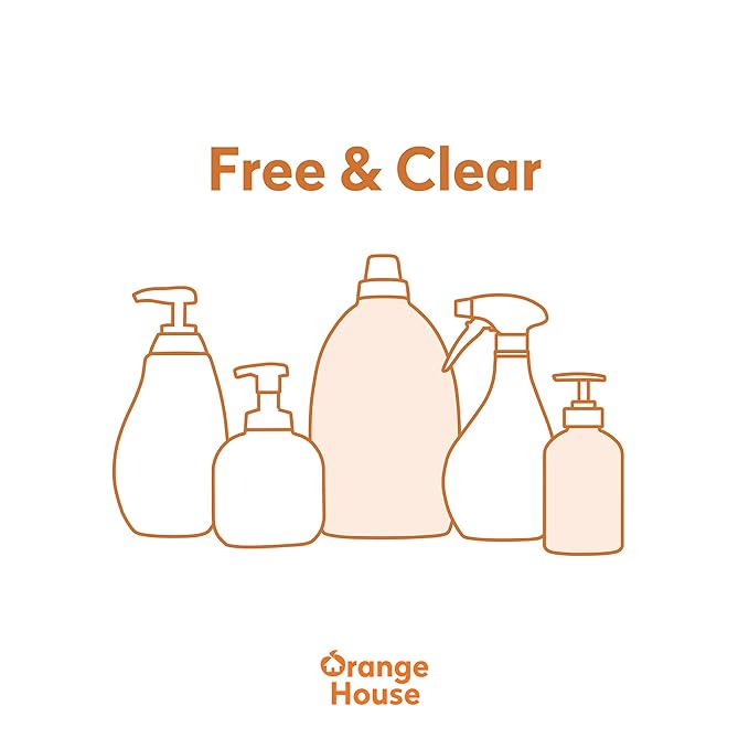 ORANGE HOUSE Liquid Hand Soap with Natural Food-Grade Orange Oil, Fresh Smell, 12 Fl Oz (3 Pack)
