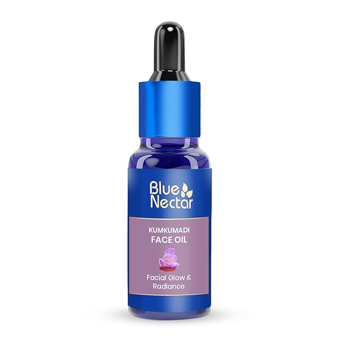 Blue Nectar Kumkumadi Oil for Face for Aging Skin | Ayurvedic Saffron Face Cleansing Oil | Authentic Kumkumadi Tailam Saffron Serum for Women & Men (1 Fl Oz, 26 Herbs)