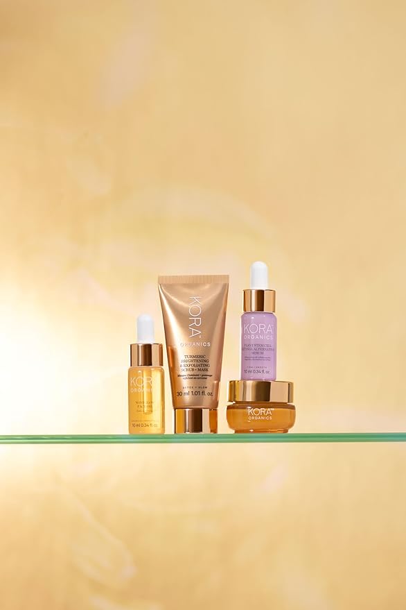 KORA Organics Turmeric Brightening & Exfoliating Mask, Multi-Use Facial Scrub, Polish & Illuminate, Certified Organic Exfoliating Face Mask, Cruelty Free, 1.01 fl oz - Face Scrub