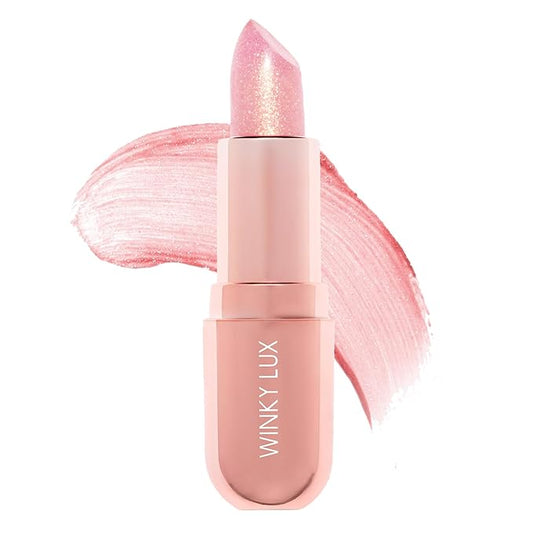 Winky Lux Rosรฉ Glimmer Balm -Hydrating ph Lip Balm, Natural Pink Tint with pH Color Changing, Moisturize & Soften Lips While Leaving Sheer Pink Tint, with Vanilla Scent