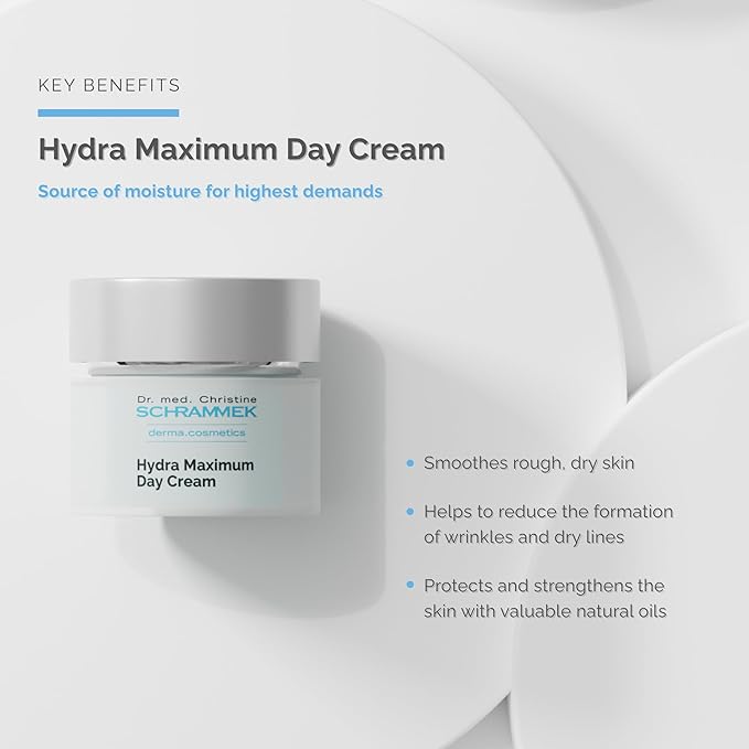 Hydra Maximum Day Cream (1.7 fl oz) - Deep Moisture for Skin - Hyaluronic Acid - Face Moisturizer - Face Cream - Skin Care - Dr. Schrammek
