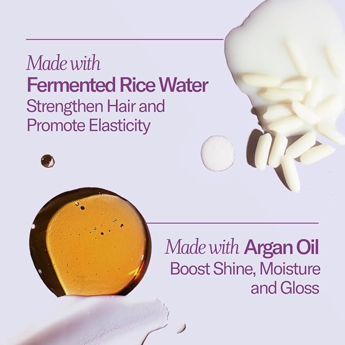 Function of Beauty Wavy Hair Shampoo & Conditioner Set, 11 oz Each - With Fermented Rice Water to Strengthen & Argan Oil to Enhance Glossiness & Natural Shine, Sulfate-Free, Customizable Haircare