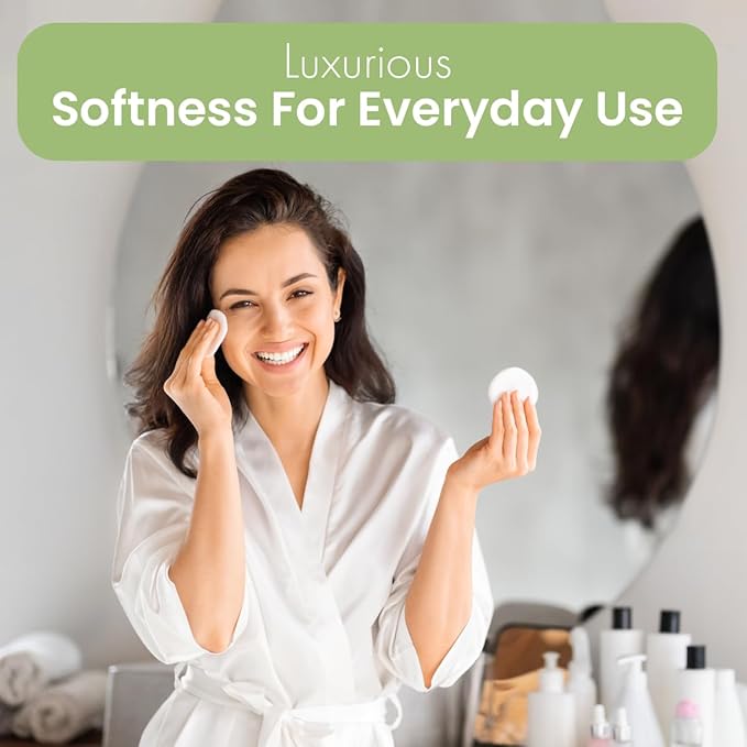 Intrinsics Premium Cotton Ovals (50 Count) – Dual-Sided 3” Medium-High Absorbency Large Cotton Pads, Lint-Free Hypoallergenic Cotton for Makeup Removal, Cleansing, and Exfoliation