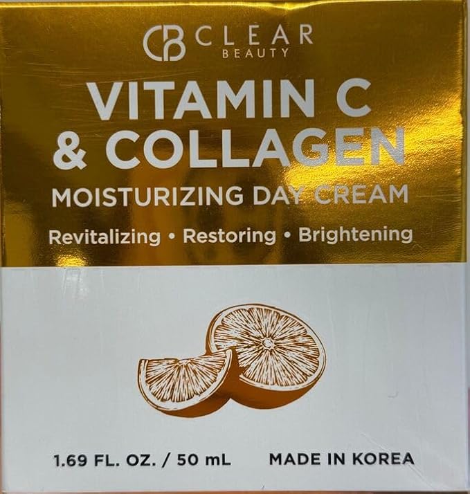 Clear Beauty Vitamin C & Collagen + Hyaluronic Acid & Retinol Moisturizer - Dermatologist Tested, Anti-Aging, Fine Lines & Wrinkles Treatment, Korean Skin Care, All Skin Types - Value Set