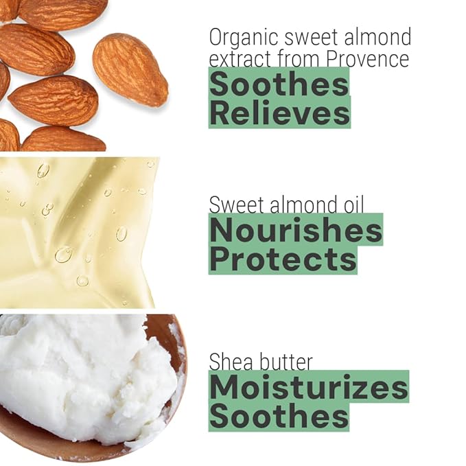 Panier des Sens - Small Hand Cream for Dry Cracked Hands β Almond Mini Hand Lotion for Dry Skin - With Shea Butter and Sweet Almond Oil - Hand Care 97% Natural Ingredients - Travel Size 1 floz