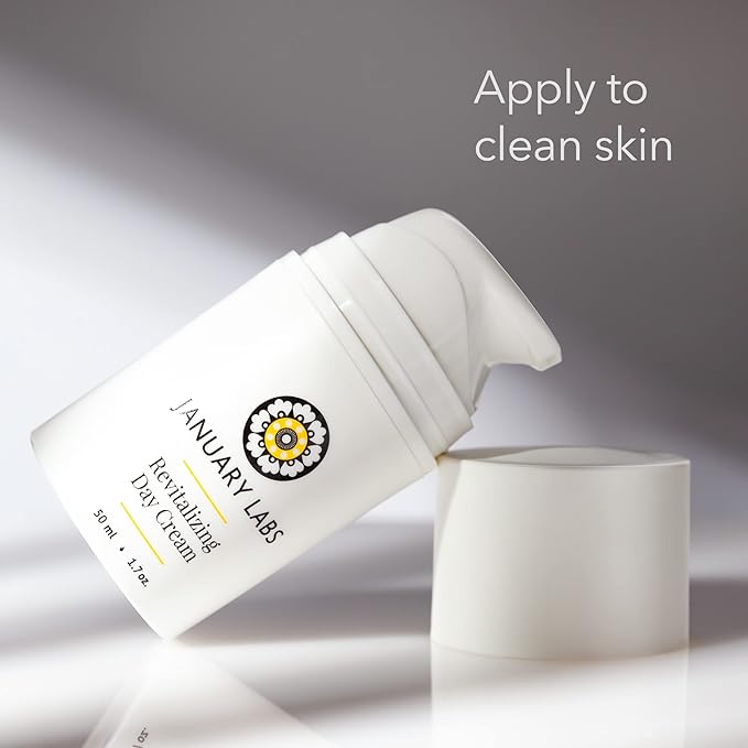 January Labs - Revitalizing Day Cream, Peptide Rich Face Moisturizer, Safe for Sensitive Skin & Dry Skin, 1.7 Ounce Airless Bottle