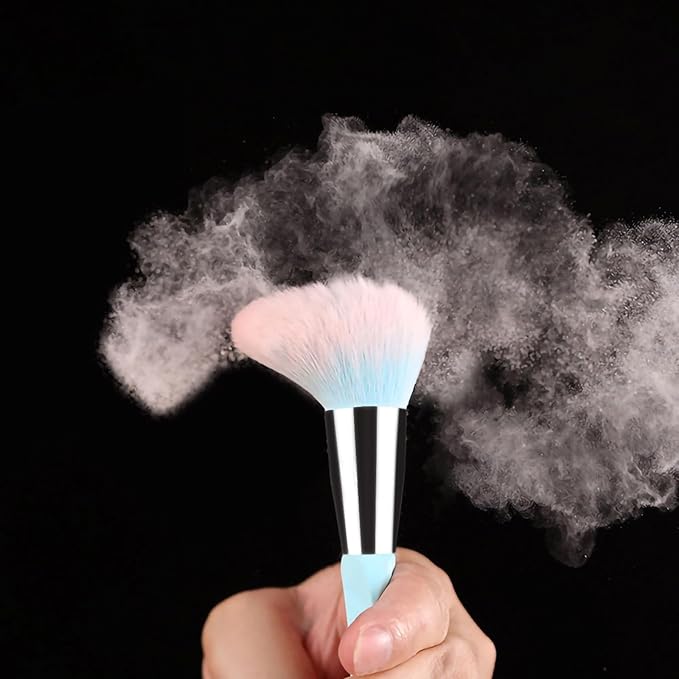 111 Pink Blue Gradient Makeup Brushes and Makeup Sponges Set 18Pcs/Set ,Soft Synthetic Fiber Makeup Brush Set,Suitable for Beginners/Makeup Artists, Valentine's Day, Christmas gifts