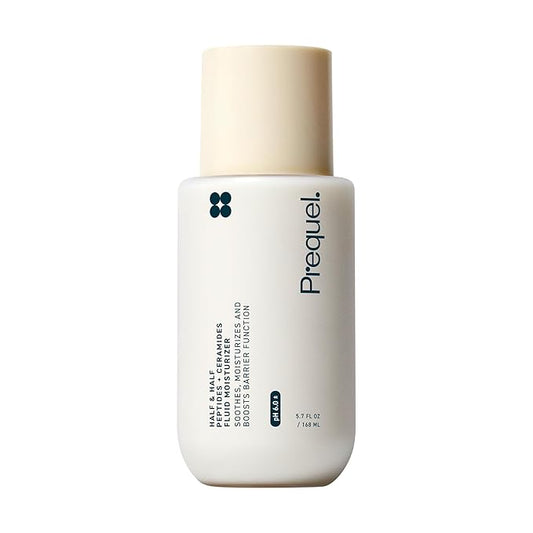 Prequel Skin Half and Half Fluid Moisturizer Face Cream. Lightweight Ceramide Peptide Lotion for All Skin Types, including Dry and Sensitive. Hydrating Facial Cream for Women and Men