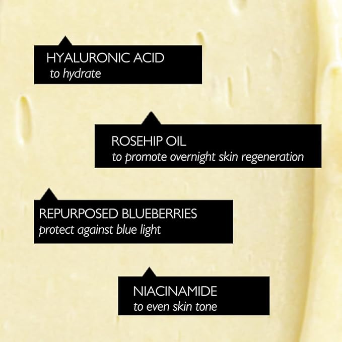 UPCIRCLE Night Cream with Hyaluronic Acid + Niacinamide 1.85oz - Nourishing and Unscented for Sensitive Skin with Anti-Ageing Properties - Vegan + Cruelty-Free