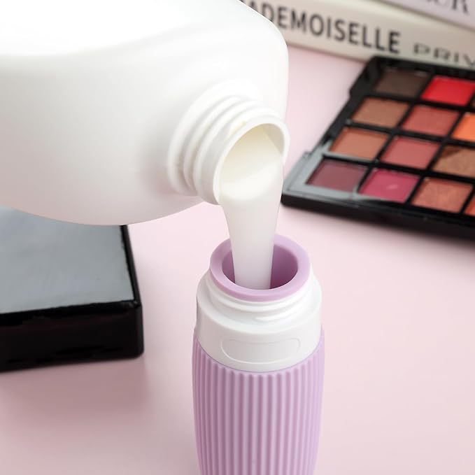 Travel Bottles for Toiletries, Tsa Approved 2oz Travel Bottles, BPA Free Leak Proof Travel Size Toiletry Containers, Refillable Travel Accessories with Toiletry Bag for Shampoo Liquid (4 Pack)