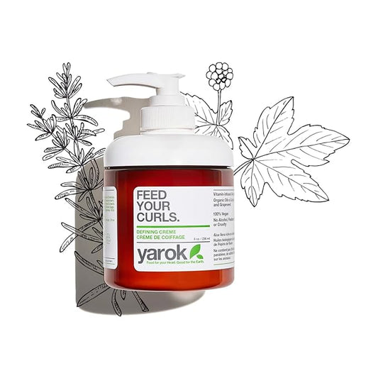 Yarok - Feed Your Curls Defining Cream - Moisturize, Nourish & Define - Hydrating & Nourishing Curl Styling Cream - For Frizzy, Curly Hair - 100% Vegan - Gluten, Sulfate, Paraben & Cruelty Free - 8oz