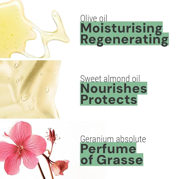 Panier des Sens - Small Hand Cream for Dry Cracked Hands β Rose Geranium Mini Hand Lotion for Dry Skin - With Sweet Almond and Olive Oil - Hand Care 97% Natural Ingredients - Travel Size 1 floz