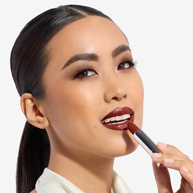 OFIR Lip Rouge Satin Hydrating Lipstick | Full Coverage Cream Lipstick for Long Wear Comfort | Lightweight Lip Satin Finish with Shea Butter | All That - Dark Brown 0.12 oz