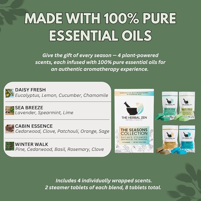 Shower Steamers Aromatherapy Tablets – Variety Pack - Shower Bombs Aromatherapy Made in USA – Self Care Gifts for Women and Men – Natural Essential Oils – Adult Christmas Stocking Stuffers (8 Pack)